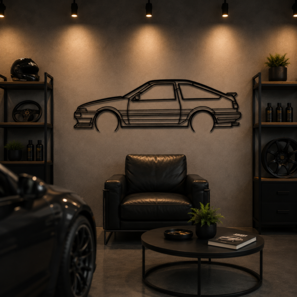 AE86 Detailed Silhouette Metal Wall Art