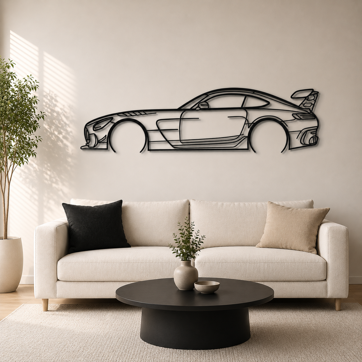 AMG GT black series Detailed Silhouette Metal Wall Art