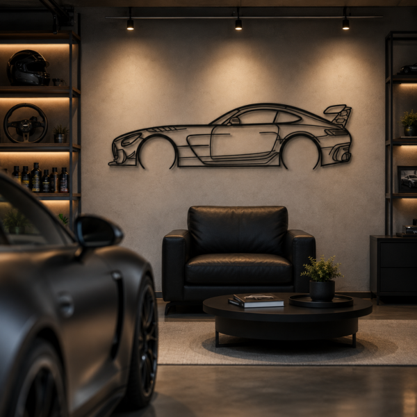 AMG GT black series Detailed Silhouette Metal Wall Art