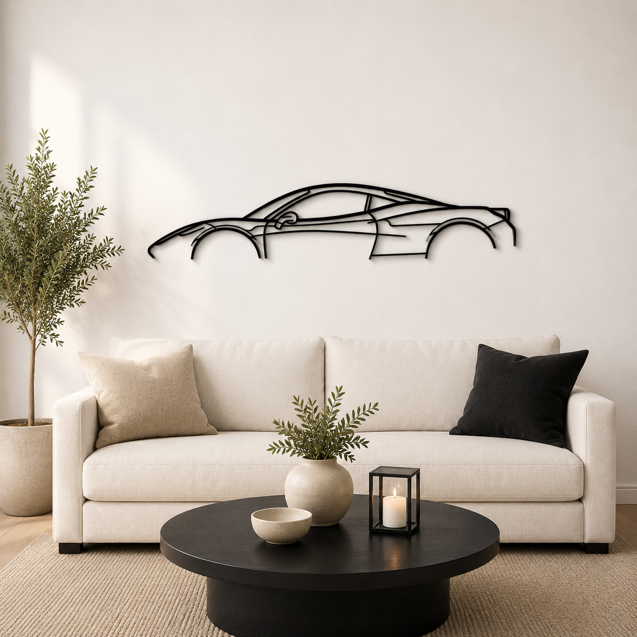 458 Italia Classic Silhouette Metal Wall Art