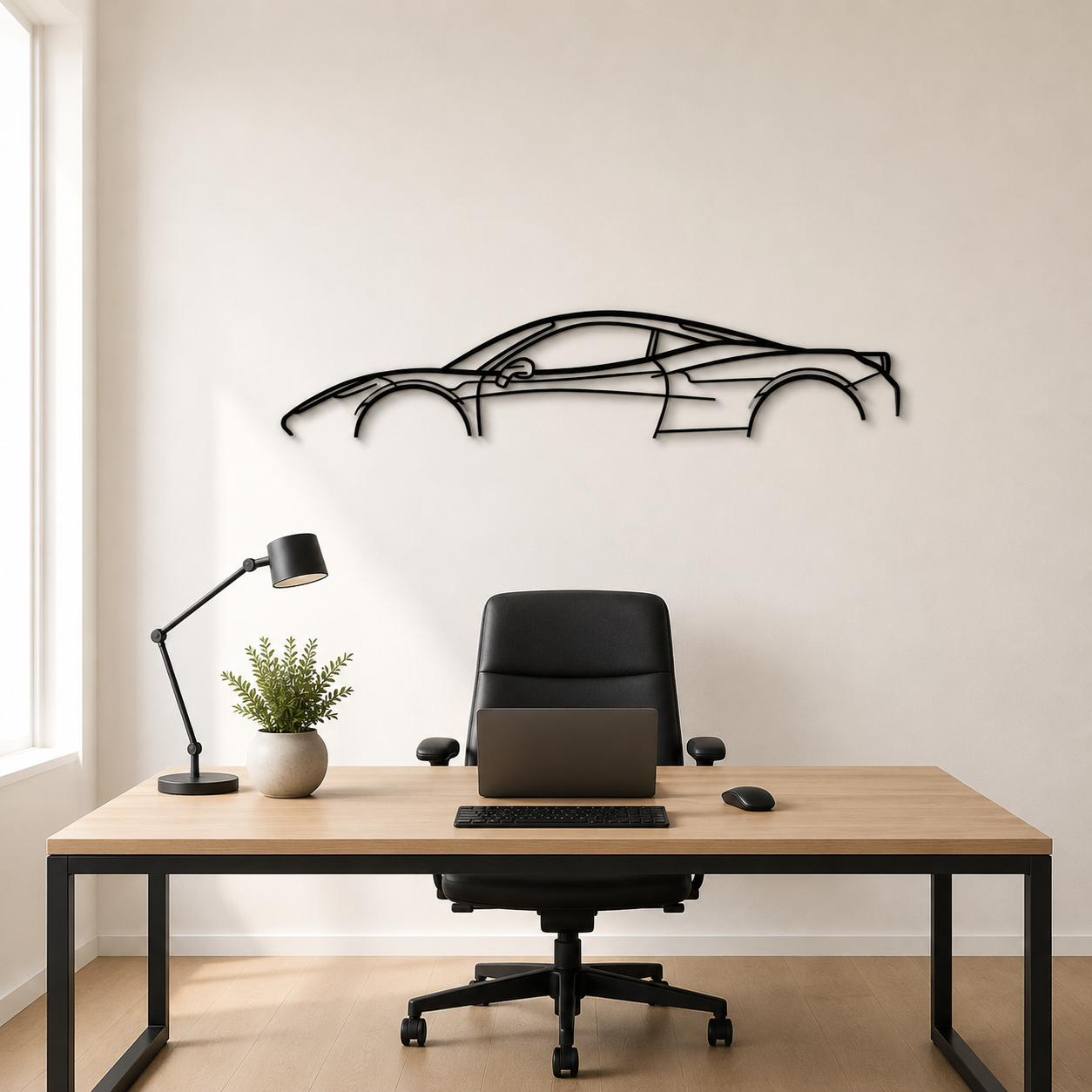 458 Italia Classic Silhouette Metal Wall Art