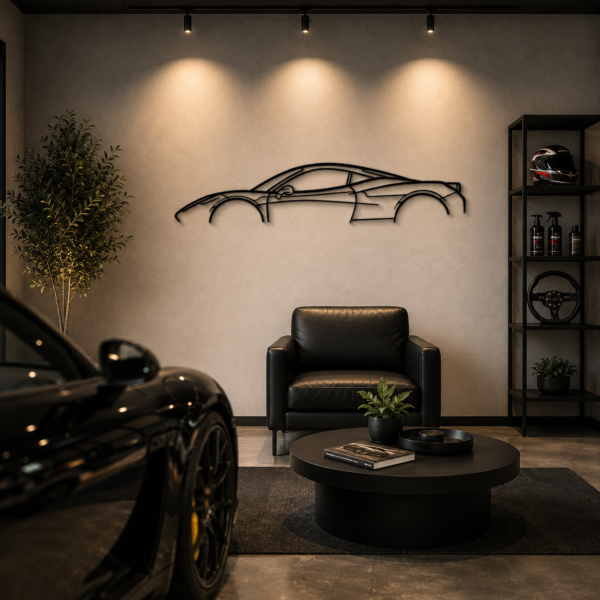 458 Italia Classic Silhouette Metal Wall Art