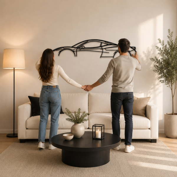 458 Italia Classic Silhouette Metal Wall Art