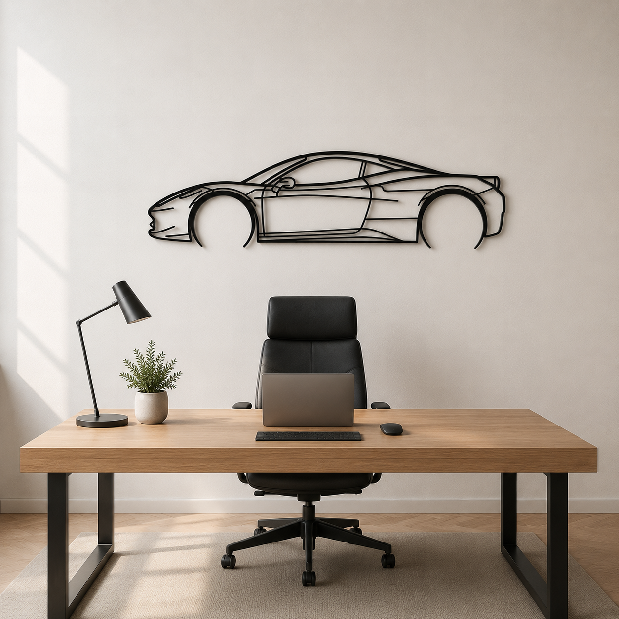 458 Italia Detailed Silhouette Metal Wall Art