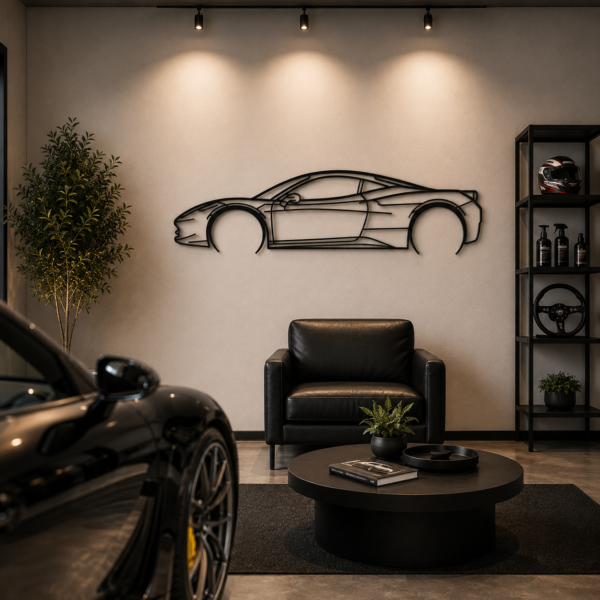 458 Italia Detailed Silhouette Metal Wall Art