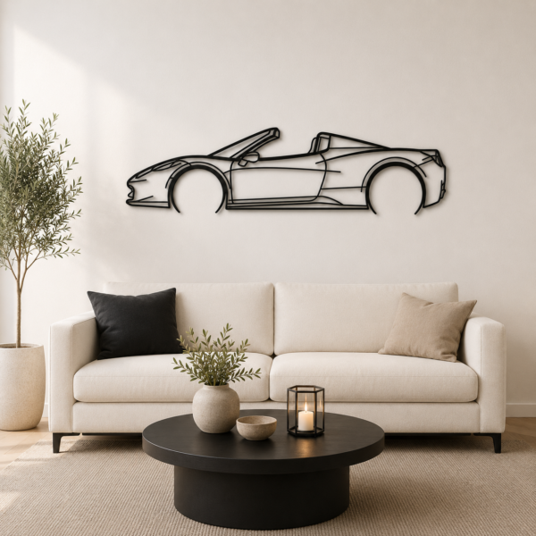 458 Spider 2015 cabrio Detailed Silhouette Metal Wall Art