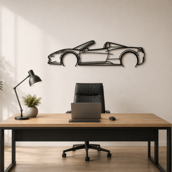458 Spider 2015 cabrio Detailed Silhouette Metal Wall Art