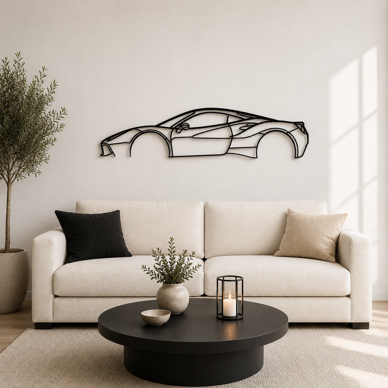 488 GTB 2017 Classic Silhouette Metal Wall Art