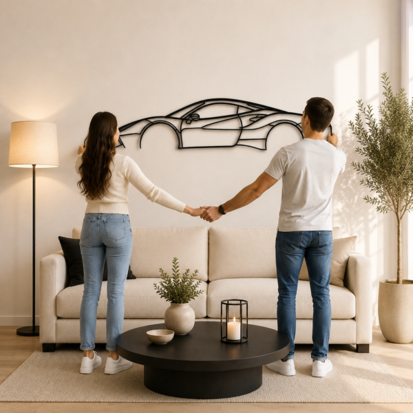 488 GTB 2017 Classic Silhouette Metal Wall Art