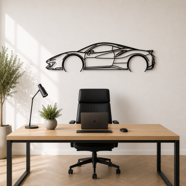 488 Pista Detailed Silhouette Metal Wall Art
