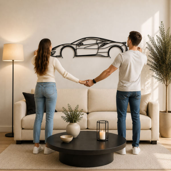 488 Pista Detailed Silhouette Metal Wall Art