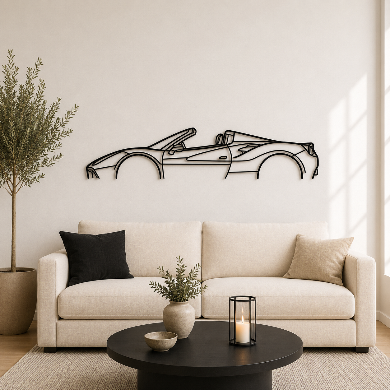 488 Spider Classic Silhouette Metal Wall Art