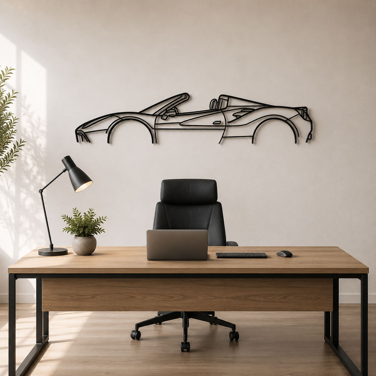 488 Spider Classic Silhouette Metal Wall Art