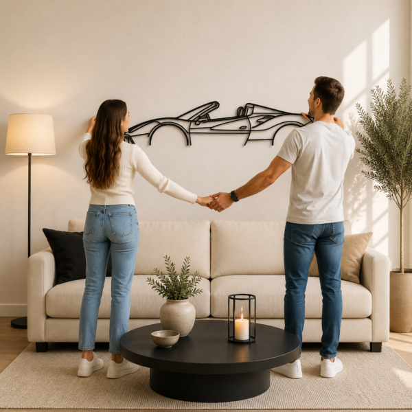 488 Spider Classic Silhouette Metal Wall Art