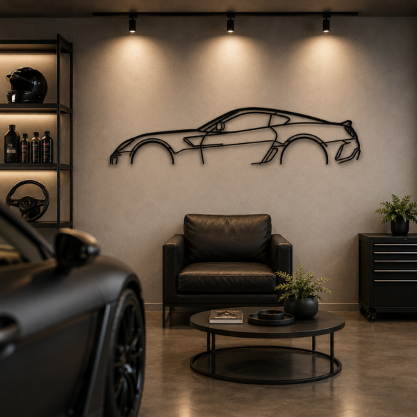 599 GTO Classic Silhouette Metal Wall Art