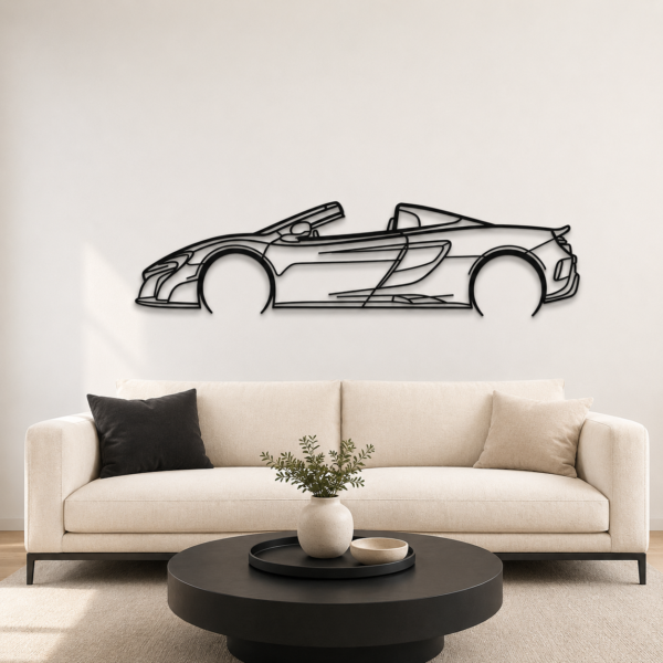 675 LT Spider Detailed Silhouette Metal Wall Art