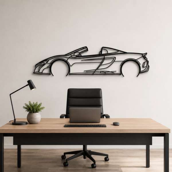675 LT Spider Detailed Silhouette Metal Wall Art