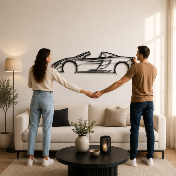 675 LT Spider Detailed Silhouette Metal Wall Art
